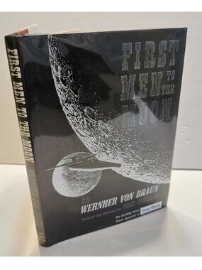 1960 First Men to the Moon Wernher Von Braun EX-LIBRARY First Edition HC Book